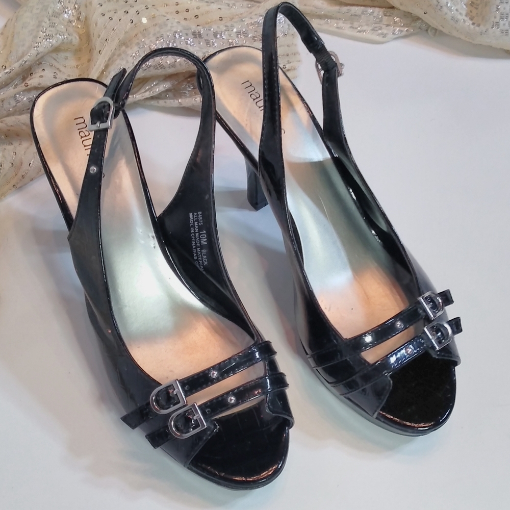 Maurices Black Peep Toe High Heels